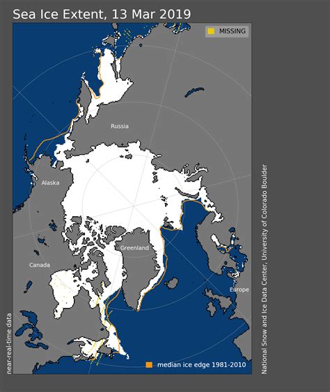 arctic sea ice maximum ties  seventh lowest  satellite record