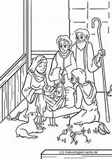 Krippe Geburt Malvorlage Bethlehem Feiertage Heilige sketch template