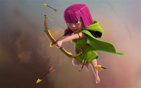wallpaper video game girls clash of clans archer girl blue eyes