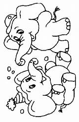 Coloring Elephant Pages Elephants Baby Printable Kids Cute Animated Olifant Print Family Card Do sketch template