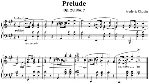 an example of modern musical notation prelude op 28 no 7