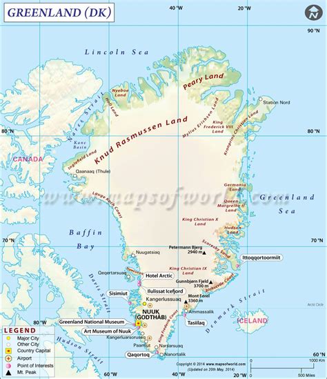 map  iceland    major cities   capital  red