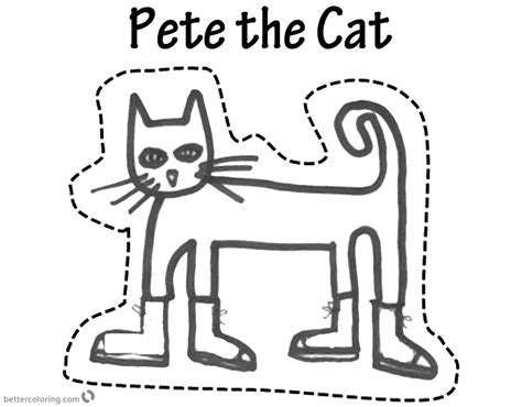 pete  cat coloring pages puppet  printable coloring pages