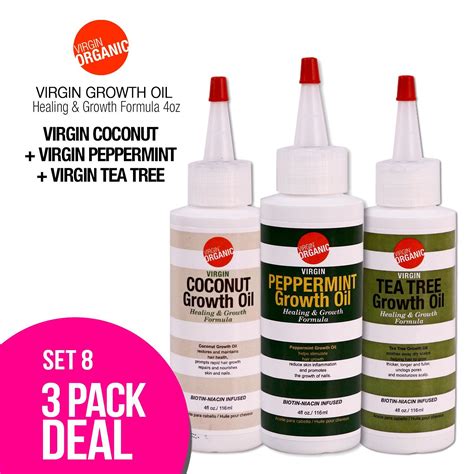 virgin organic virgin growth oil healing  growth fromula oz coconut peppermint