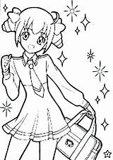 Coloring Girl Anime Pages School Cartoon Characters Printable Getcolorings Cute Print Color Cool Getdrawings Colorings sketch template