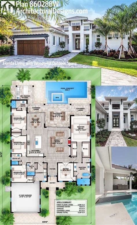 plan bw florida living  wonderful outdoor space florida house plans sims house