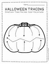 Tracing Pumpkin Preschoolers Kindergartners sketch template