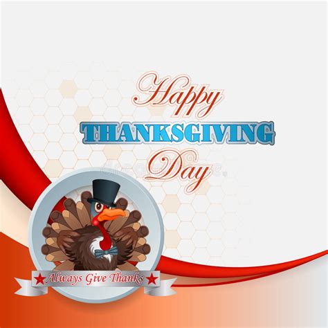 Happy Thanksgiving Design With Cartoon Turkey Stock Vector