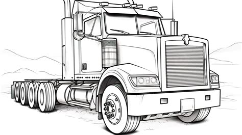 semi truck coloring pages background truck picture  color
