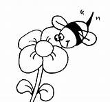 Bee Flower Coloring Colorear Para Con Flores Coloringcrew Gif Animals sketch template