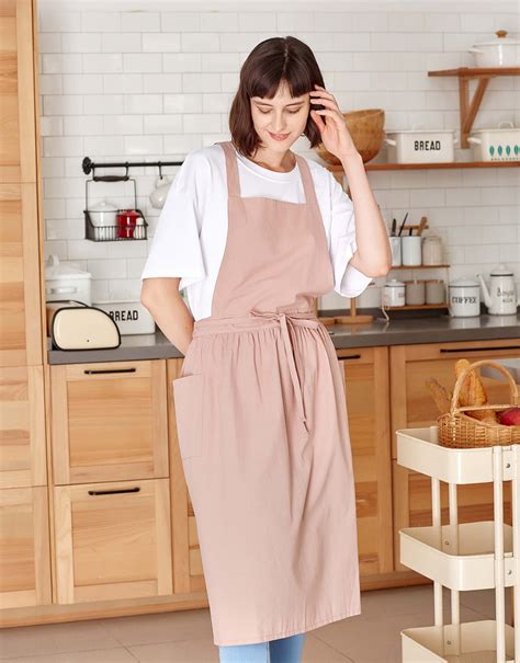 linen apron  ruffled design  pale pink apron dress  etsy