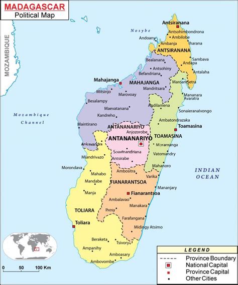 politicka karta madagaskar kartu politicka karta madagaskara istocna
