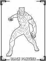 Panther Coloring Pages Printable Avenger Hero sketch template