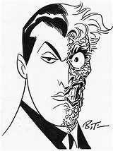 Face Two Drawing Ghost Batman Bruce Timm Outline Simple Venom Faced Getdrawings sketch template