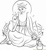Nanak Ji Dots Sahib Dot Bhagawan Granth Sikhism Printablecolouringpages Pdf Connectthedots101 sketch template