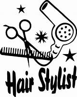 Hair Stylist Salon Dryer Scissors Clipart Comb Blow Clip Vinyl Hairstylist Decal Decals Drawing Etsy Beauty Lettering Silhouette Coloring Window sketch template