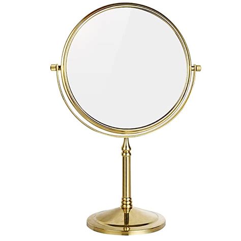 dowry   tabletop swivel vanity magnifying mirror  magnificationgold finish double