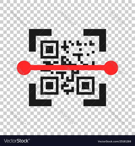 qr code scan icon  transparent style scanner id vector image