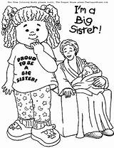 Coloring Sister Pages Baby Big Brother Printable Shower Welcome Colouring Sisters Color Little Sheets Downloads Sibling Kids Girl House Babies sketch template
