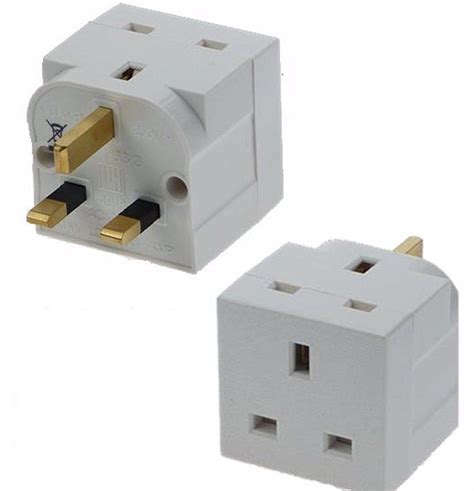 adaptor double plug uk  pin  amp socket appliance mains multi   ebay