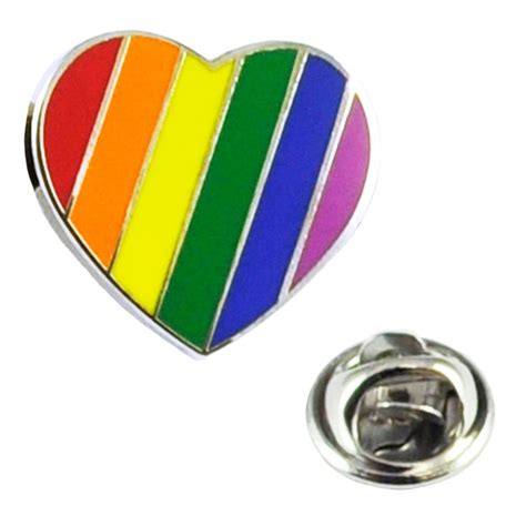 rainbow gay lgbt pride love heart lapel pin badge from