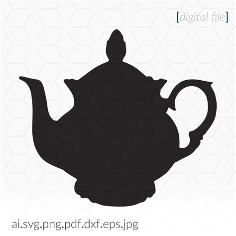 teapot stencil svg  cutting  printing projects etsy