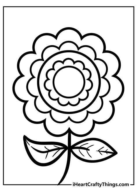 simple flower coloring pages updated