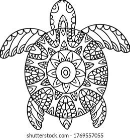 turtle mandala coloring pages