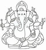 Ganesha Ganesh Drawing Kids Lord Easy Ji Simple Sketch Wallpaper Drawings Pencil Painting Sketches Colour Line Coloring Pages God Clipart sketch template