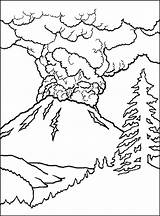 Coloring Volcano Pages Erupting Sheet sketch template