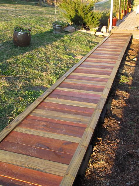 stiks   sidewalk backyard wood walkway backyard