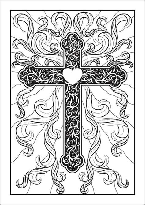 christian cross clip art  coloring pages