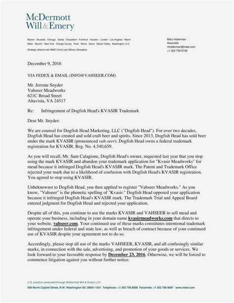 cease  desist letter patent infringement template samples letter