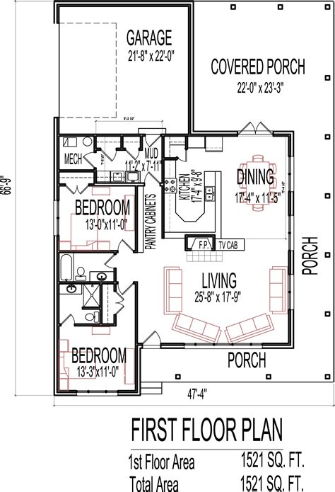 bedroom stone cottage house floor plans  sq ft  story blueprints house floor plans