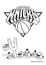 Coloring Pages York Knicks Nba Angry Birds sketch template