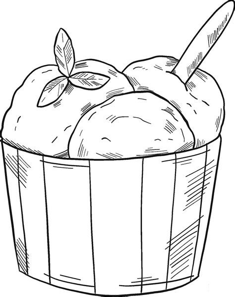cute ice cream sundae coloring page  printable coloring pages