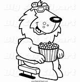 Theater Cat 3d Big Eating Cartoon Movie Popcorn Lineart Watching Lion Clipart Vector 2062 Cory Thoman Buy sketch template