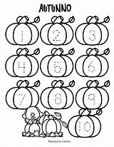 Tracing Kindergarten Autunno Math Maestra Trace Numeri Printable Colorare Harvest Pregrafismi Schede Freebie Disegnare Toddlers Teachers Pumpkins Pipe sketch template