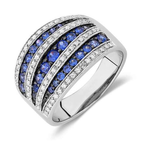 Blue And White Cubic Zirconia Ring Zirconia Rings Cubic Zirconia Rings
