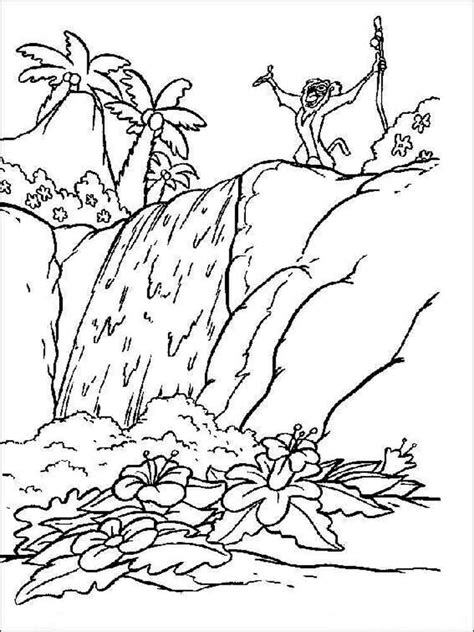 waterfall coloring pages