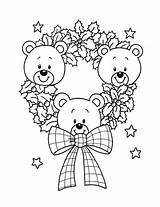 Coloring Christmas Wreath Teddy Pages Bears Advent Bear Drawing Printable Para Navidad Dibujos Supercoloring Calendar Print sketch template