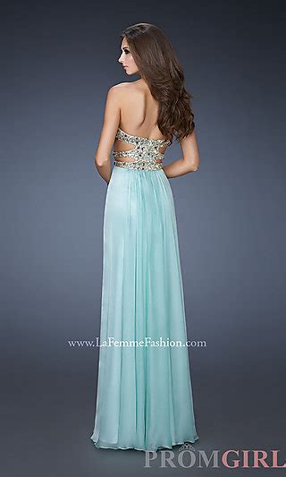 sexy cut out prom gown la femme strapless prom dresses promgirl