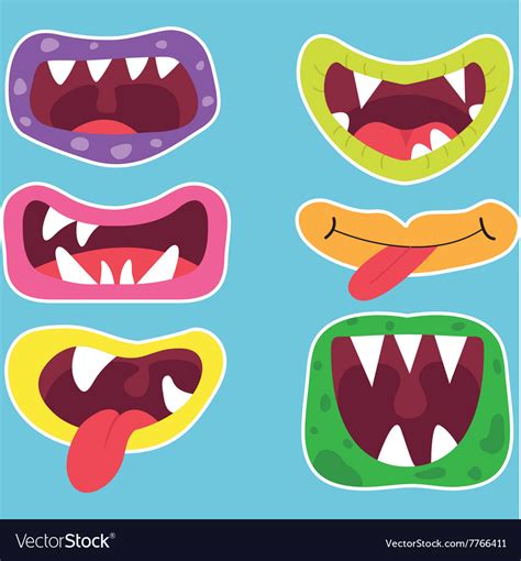 Cute Monster Mouth Royalty Free Vector Image Vectorstock