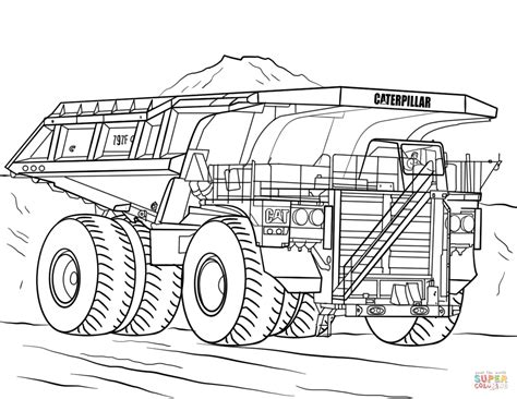 caterpillar mining truck coloring page  printable coloring pages