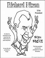 Coloring Richard Nixon President Presidents Facts History Pages American Popular sketch template