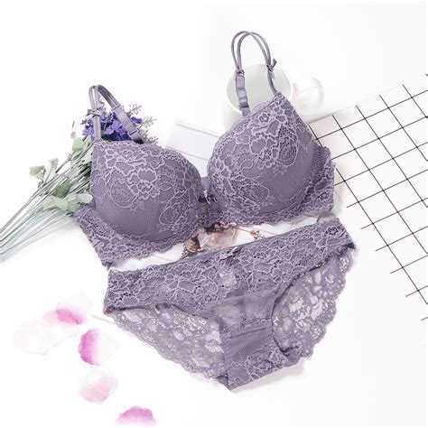 Lingerie Set Push Up Underwear Women Lace Bra Brief Sets Sexy High