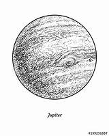 Jupiter Planet Drawing Line Paintingvalley Engraving Ink Illustration Vector Drawings sketch template