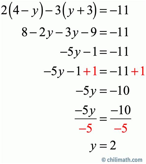 multi step equations practice problems  answers chilimath