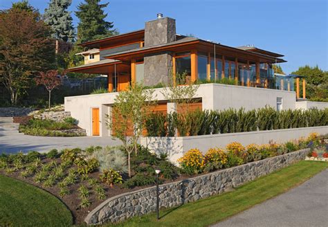 hillside house contemporary exterior vancouver  don stuart architect