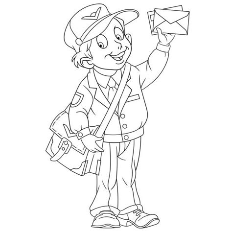 mail carrier illustrations royalty  vector graphics clip art